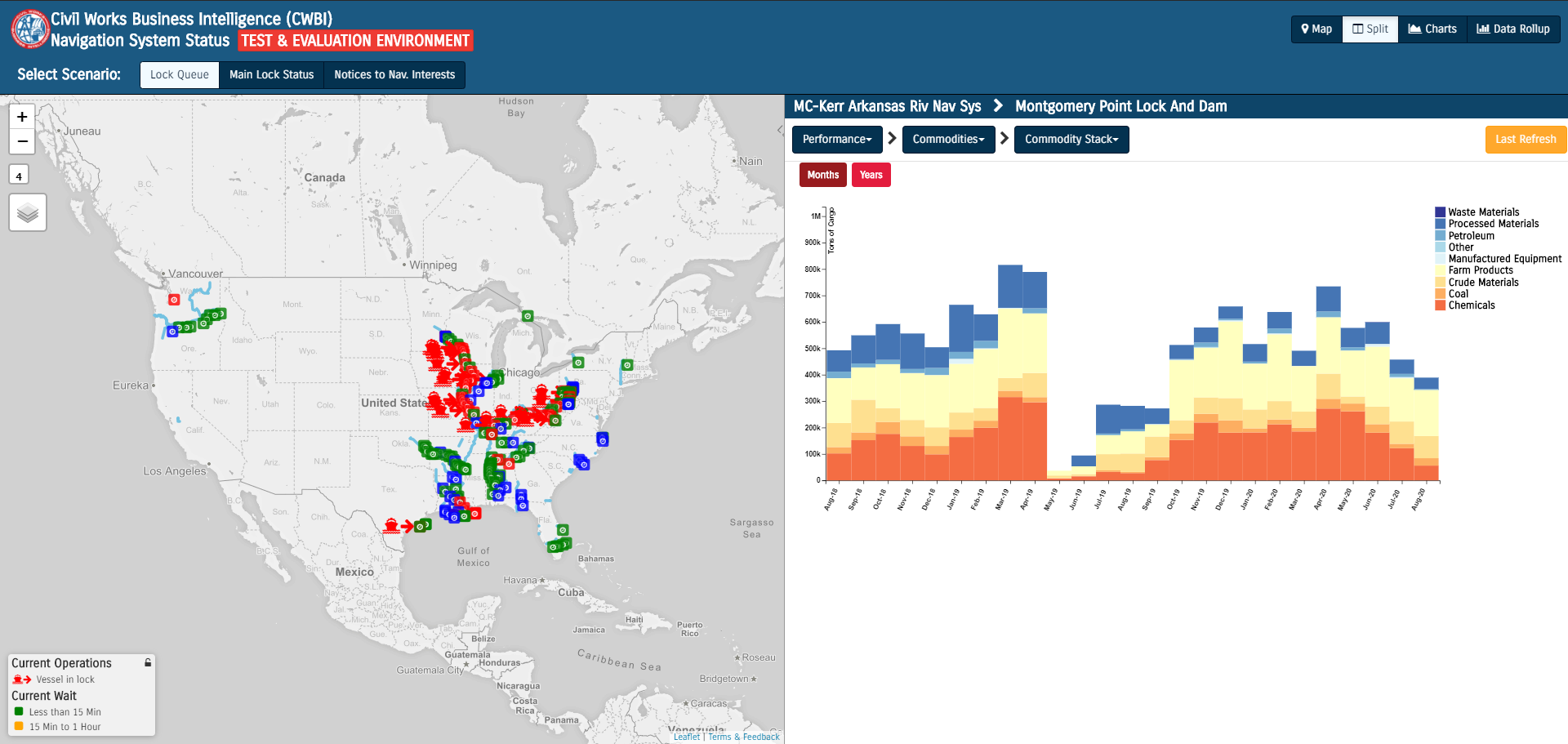 Civil Works Business Intelligence map based viewer